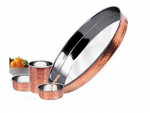 Copper Steel Thali Set