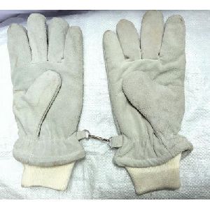 Off White Split Leather Gloves