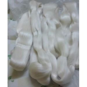 Raw Plain White Silk Yarn
