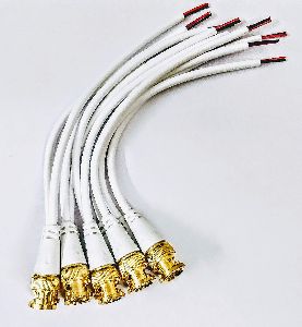 BNC Connector with Copper Wire Moulded - 10PCS - 18CM - BNC Golden Male Plug Cable (White)