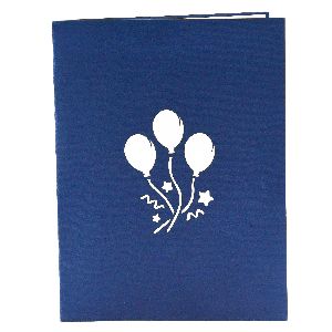 Balloons Explosion Greeting Card for Birthday - Blue