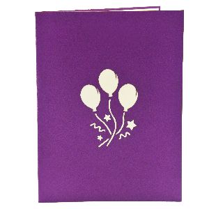 Balloons Explosion Greeting Card for Daughter Birthday- Purple