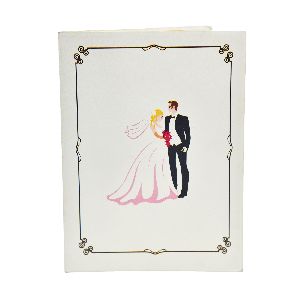 White Wedding 3D Pop Up Greeting Card