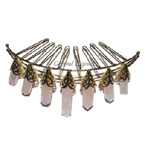 Rose Quartz 7 Pencil Golden Crown