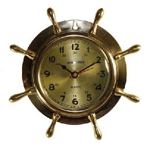 Brass Ship Wheel Clock