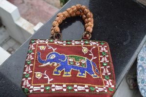 Handbag With Stylish Wooden Handle