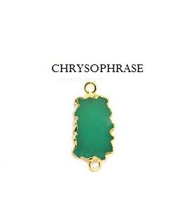Chrysoprase Gold Electroplated Edge Gemstone Slice Connector