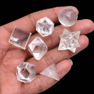 Crystal Quartz Seven Chakra Stone Sacred Geometry Set