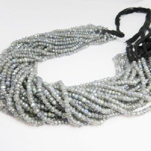 Labradorite Mystic Gemstone Faceted Rondelle 3-4mm Beads Strands