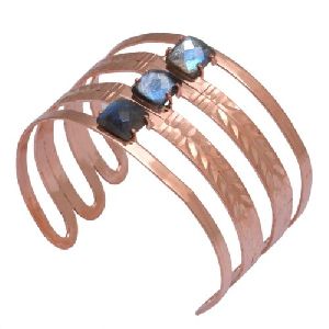 Labradorite Rose Gold Plated Sterling Silver Gemstone Bracelet