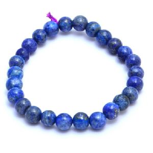 Lapis Lazuli 8mm Smooth Round Bead Stretchable Bracelet