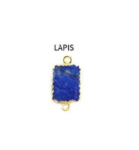 Lapis Lazuli Gold Electroplated Edge Gemstone Slice Connector