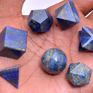 Lapis Lazuli Seven Chakra Stone Sacred Geometry Set