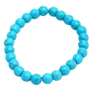 Turquoise 8mm Smooth Round Bead Stretchable Bracelet