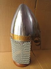 Norman Helmet In Brass Nose With Chain mail