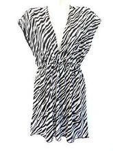 Kaftan Summer Dress White Black Zebra