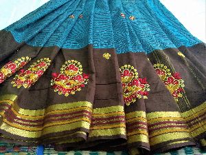 Embroidery Cotton sarees designer cotton sari