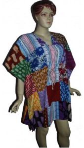 Casual Women Poncho Kaftan Patch