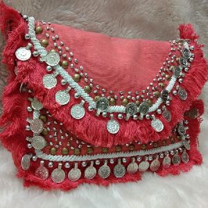 Beaded Jute Clutch Purse