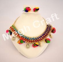 Handmade Pom pom Shell Necklace