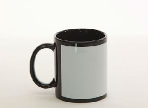 Sublimation Black Mug with White Patch