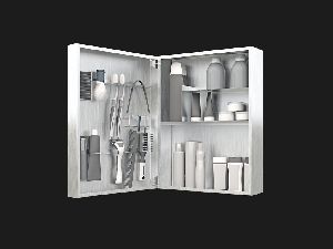 Men's Small Mirror Bathroom Cabinet and Organizer