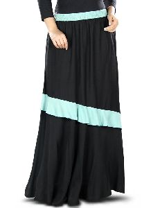 Black and Blue color Skirt-Rayon Skirt