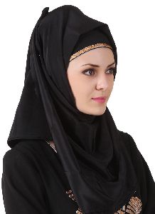 Black color Designer Crepe Hijab