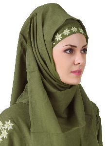 Green color Designer-Rayon Hijab