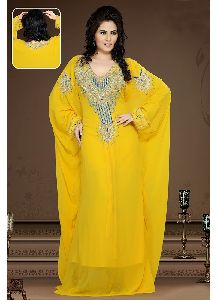 Kaftan Yellow color Arabian Design wear