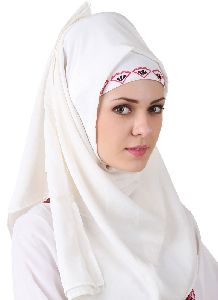 White color Designer-Georgette Hijab