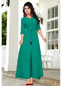 Women Ready Made Kurti Green color Rayon