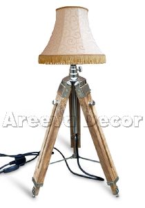 Mini Teak Wood Floor Lamp