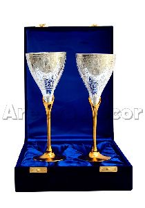 Royal Silver Brass  Glasses