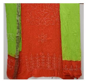Aambadal Daman Design Bandhani Dress Material
