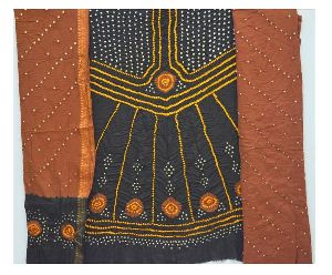 Anarkali Design Bandhani Dress Material