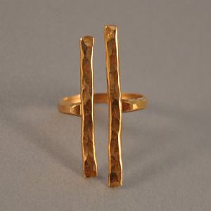 Minimalist Gold Filled Hammered Design Wedding Ring