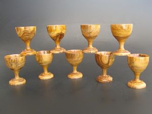 Handmade wood goblet set