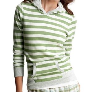 WOMES STRIPED PULLOVER HOODY