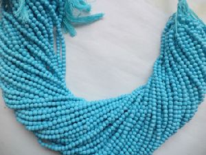 Beautiful Turquoise smooth beads 3 mm