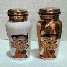 copper water bottle hand painted