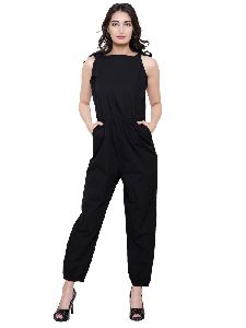 Knotted black jumpsuit for Women