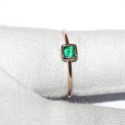 Genuine Natural Emerald 9K Yellow Gold Ring Jewelry