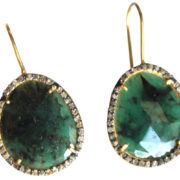 Gold Plated Sterling Silver Emerald Earring