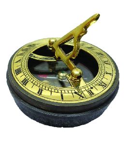 Antique Brass Sundial Pocket Compass