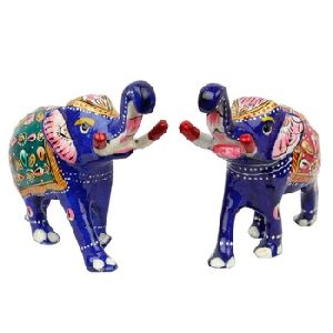 Brass Enamel Work Elephant, For Home Decoration