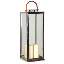 Stainless Steel lantern with Leather Handle