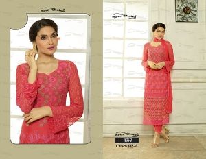 Dinaar Pure Chiffon Unstiched Karachi Dress Material