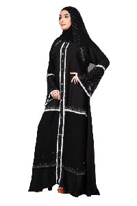 Chiffon Abaya Burkha With Chiffon Scarf Hijab