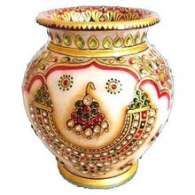 Handcrafted Colorful Marble Vase for Decoration